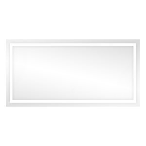 Rectangular horizontal LED mirror 120x60 cm (with built-in switch, with margin, 4000K)
